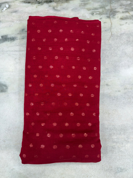 Cambric Cotton fabric with gold zari weaving work