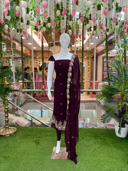 Unstitched salwar suit set